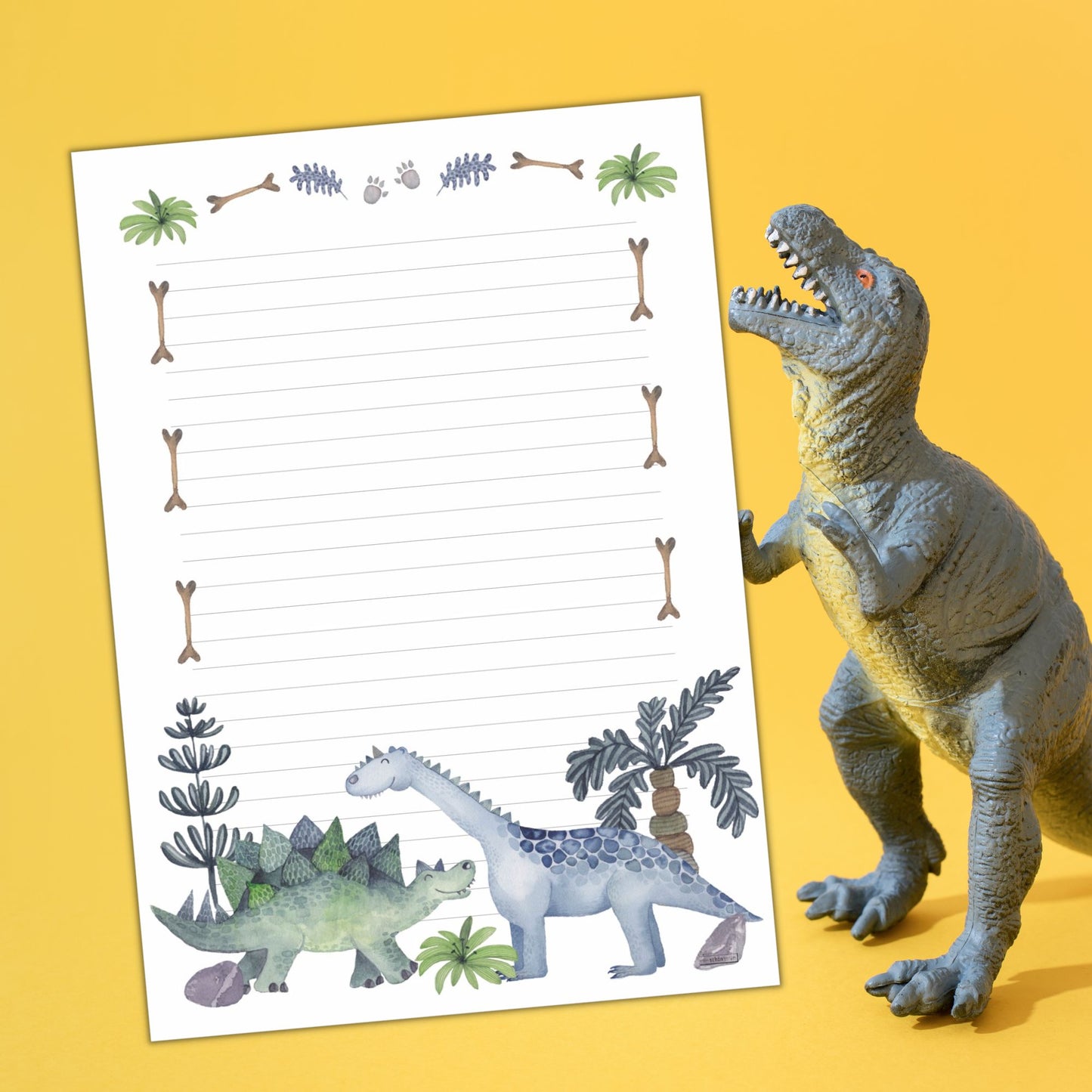 Briefpapier Set, Dinosaurier