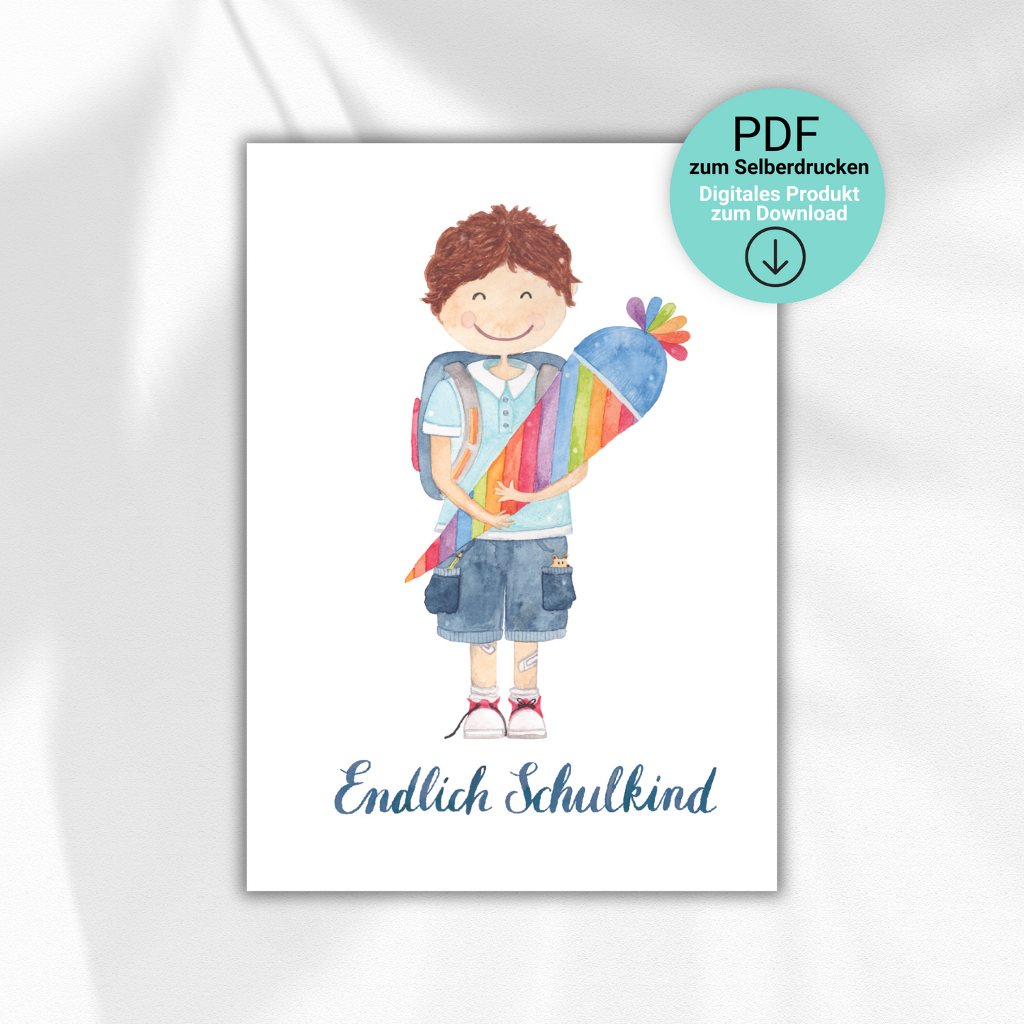 Grußkarte zur Einschulung Junge