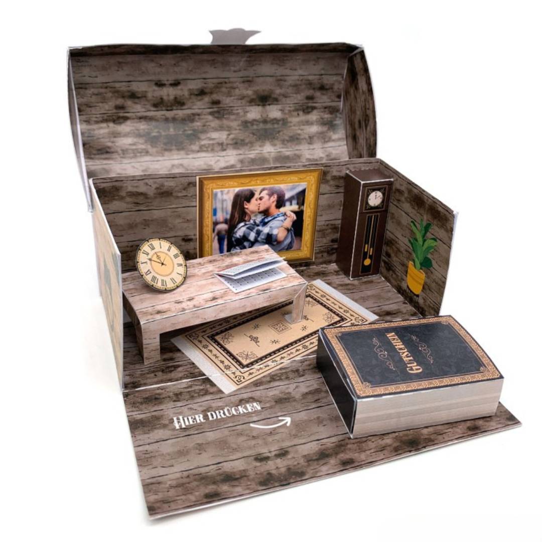 Explosionsbox Gemeinsame Zeit – Pop-Up Geschenkbox, PDF – schönherum