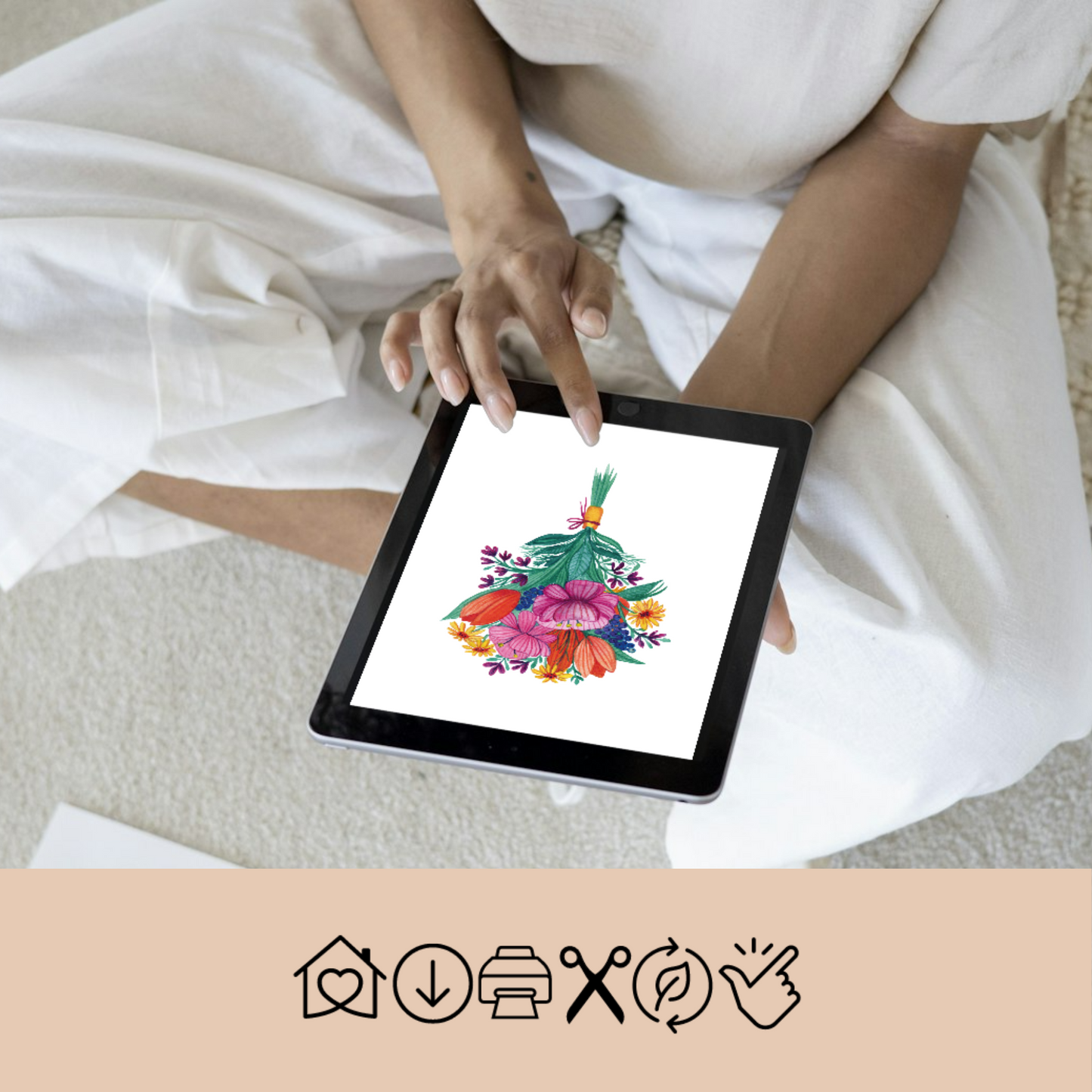 Grußkarten Set, bunter Blumenstrauß