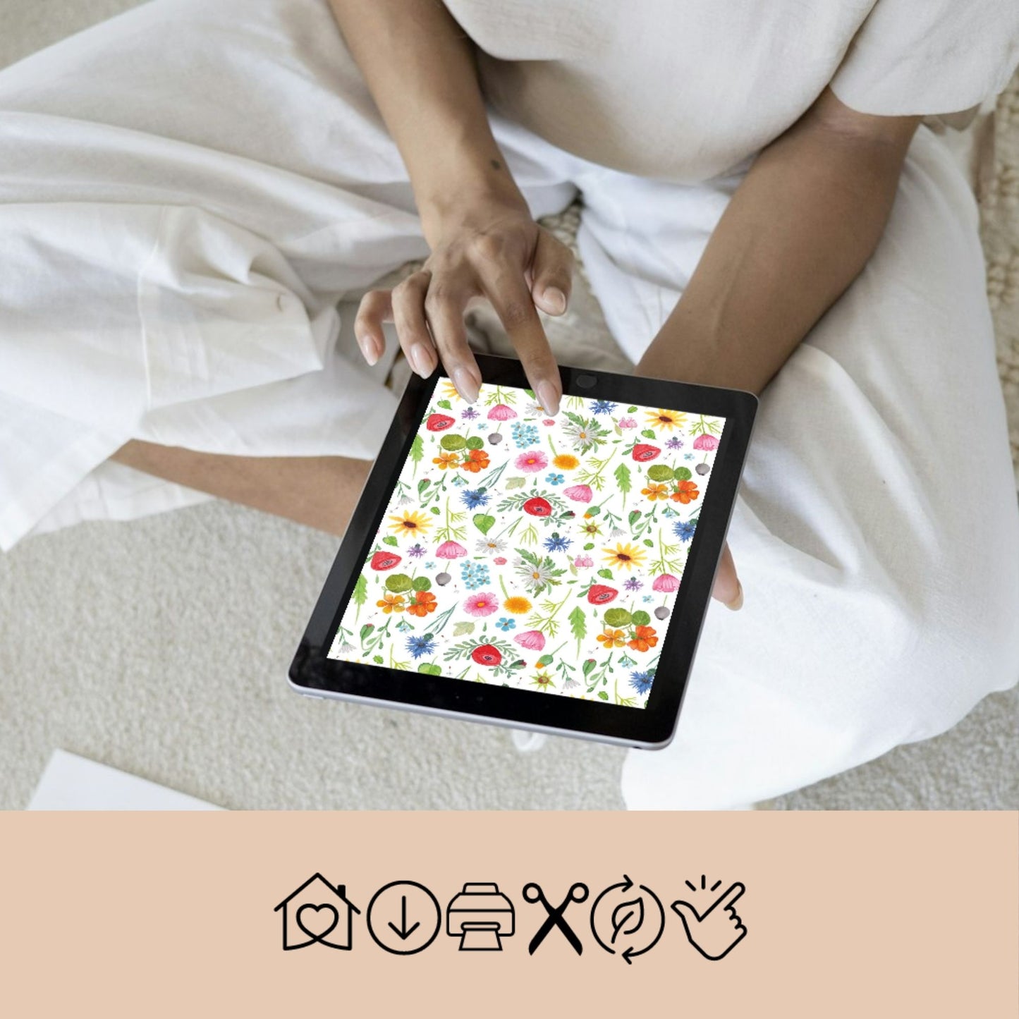 Geschenkpapier A4 zum Ausdrucken – Nachhaltiges Bastelpapier mit Blumenmotiven