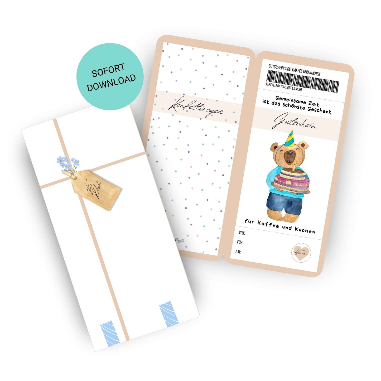 Gutschein-Karte Kaffee und Kuchen