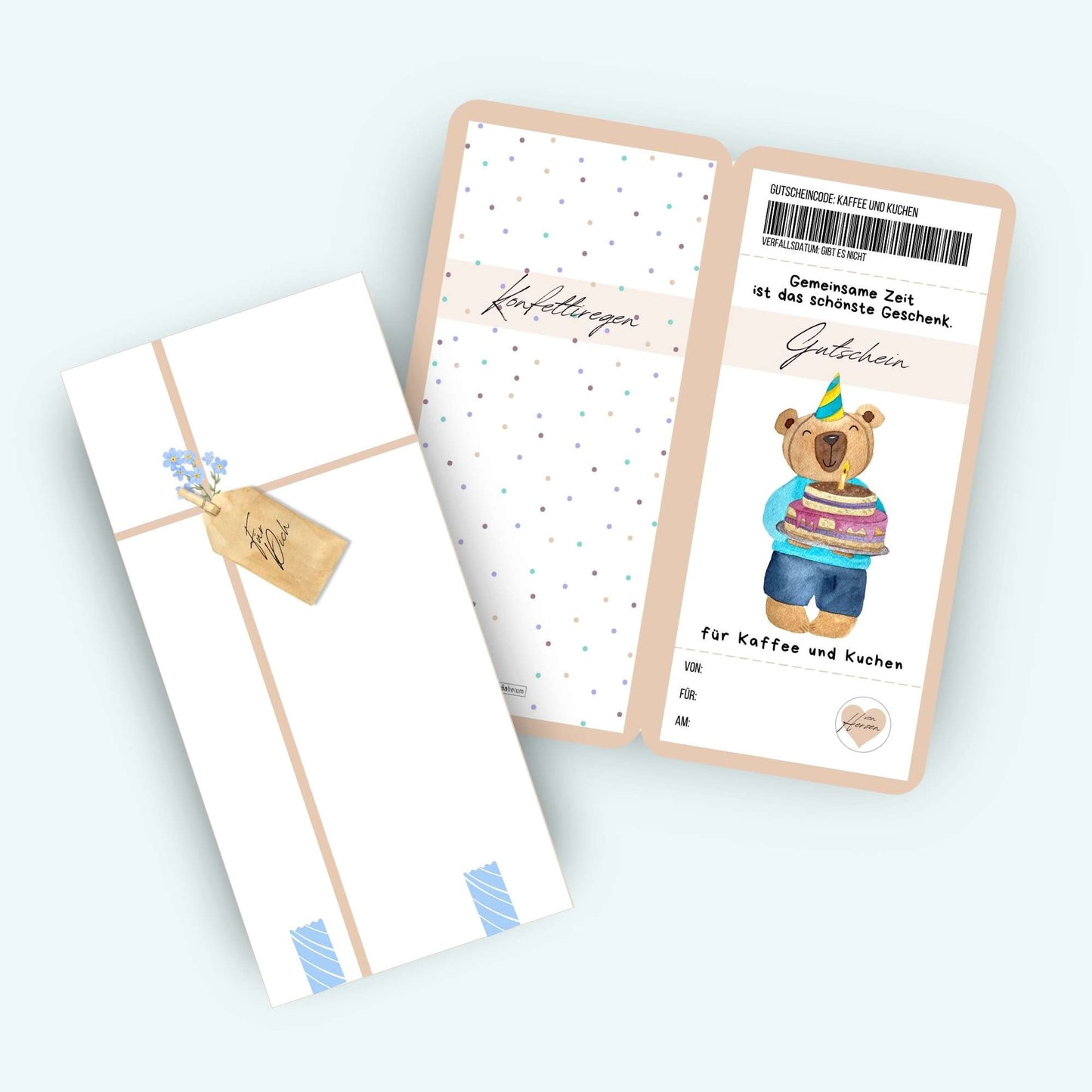Gutschein-Karte Kaffee und Kuchen