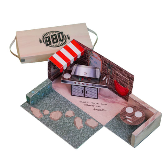 Explosionsbox Grillen, PDF Bastelvorlage