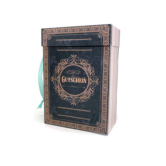Explosionsbox Buch-Gutschein - Pop-Up Geschenkbox Buch, PDF Bastelvorlage