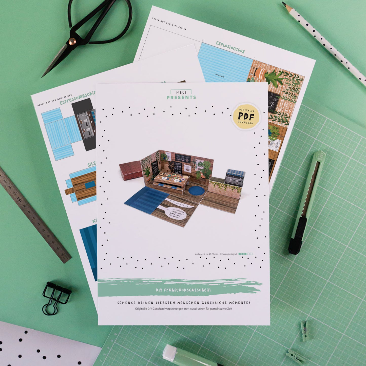 Geschenkbox, Gutschein zum Frühstück