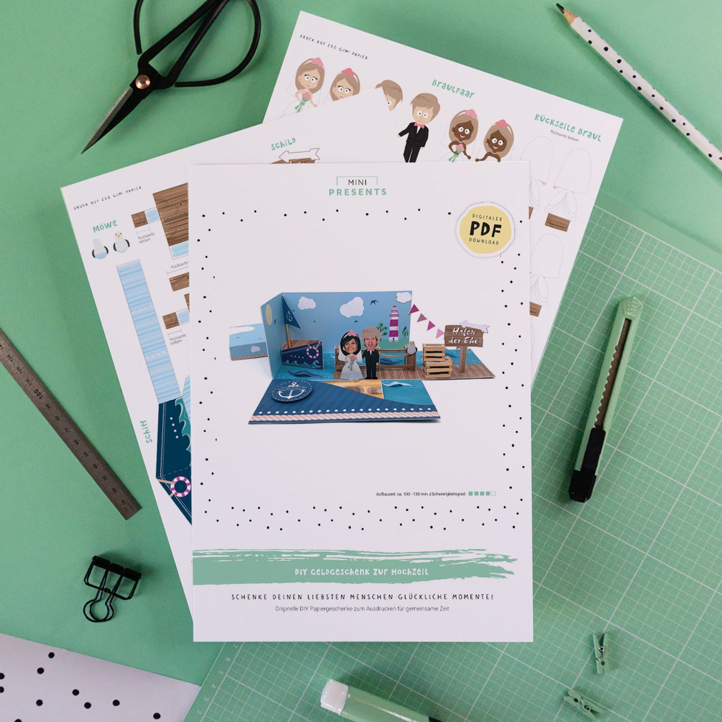 Explosionsbox, Geldgeschenk zur Hochzeit