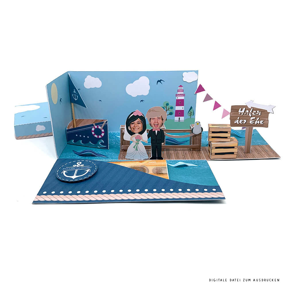 Explosionsbox, Geldgeschenk zur Hochzeit