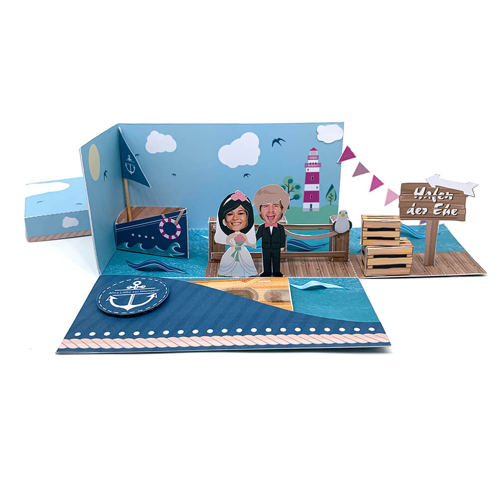 Explosionsbox, Geldgeschenk zur Hochzeit