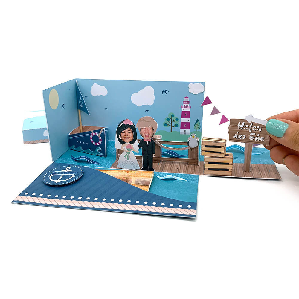 Explosionsbox, Geldgeschenk zur Hochzeit