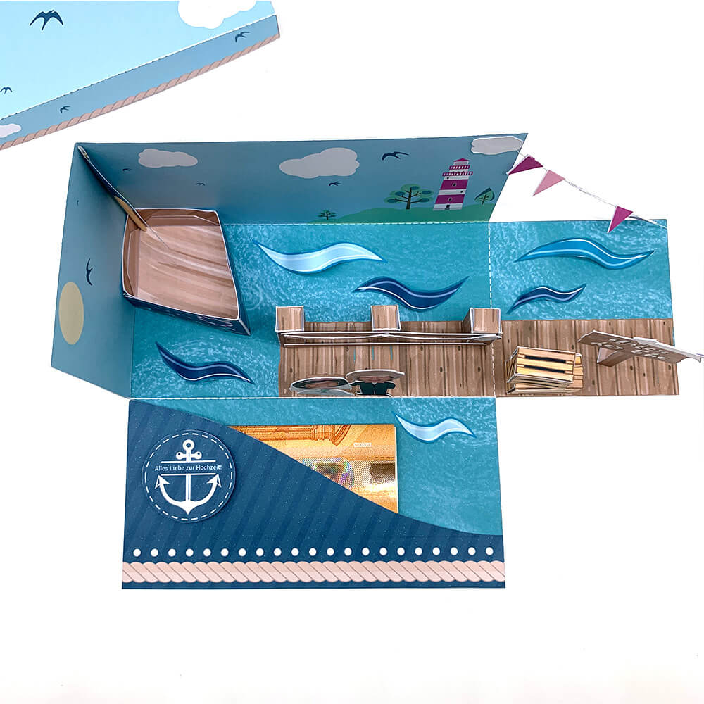 Explosionsbox, Geldgeschenk zur Hochzeit