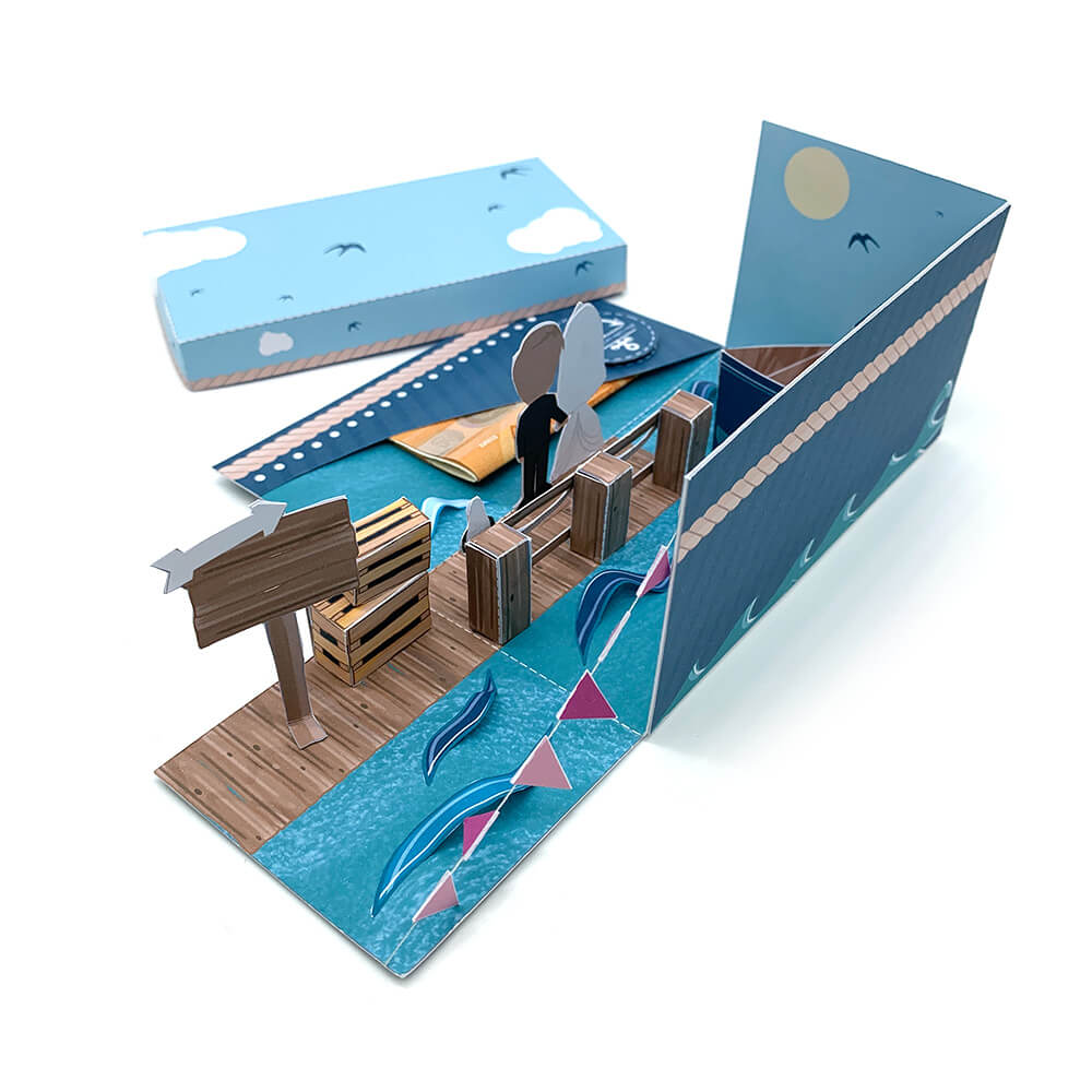 Explosionsbox, Geldgeschenk zur Hochzeit