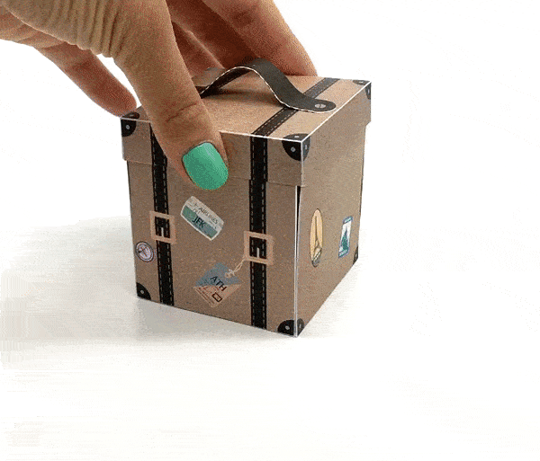 Explosionsbox Reise-Gutschein – Pop-Up Geschenkbox, PDF – schönherum