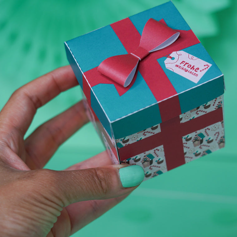Geschenkbox, Wichtelgeschenk DIY Pop-Up