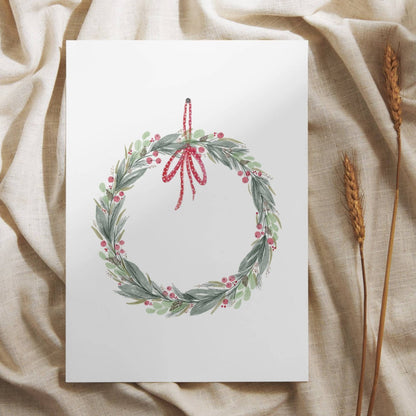 Weihnachtskarte schlichter Kranz