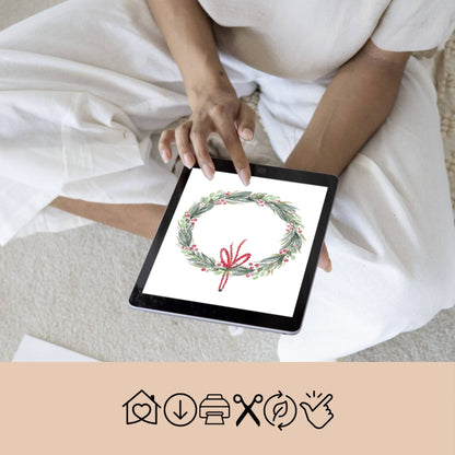 Weihnachtskarte schlichter Kranz