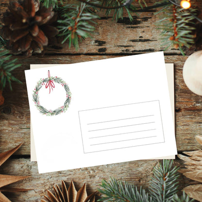 Weihnachtskarte schlichter Kranz