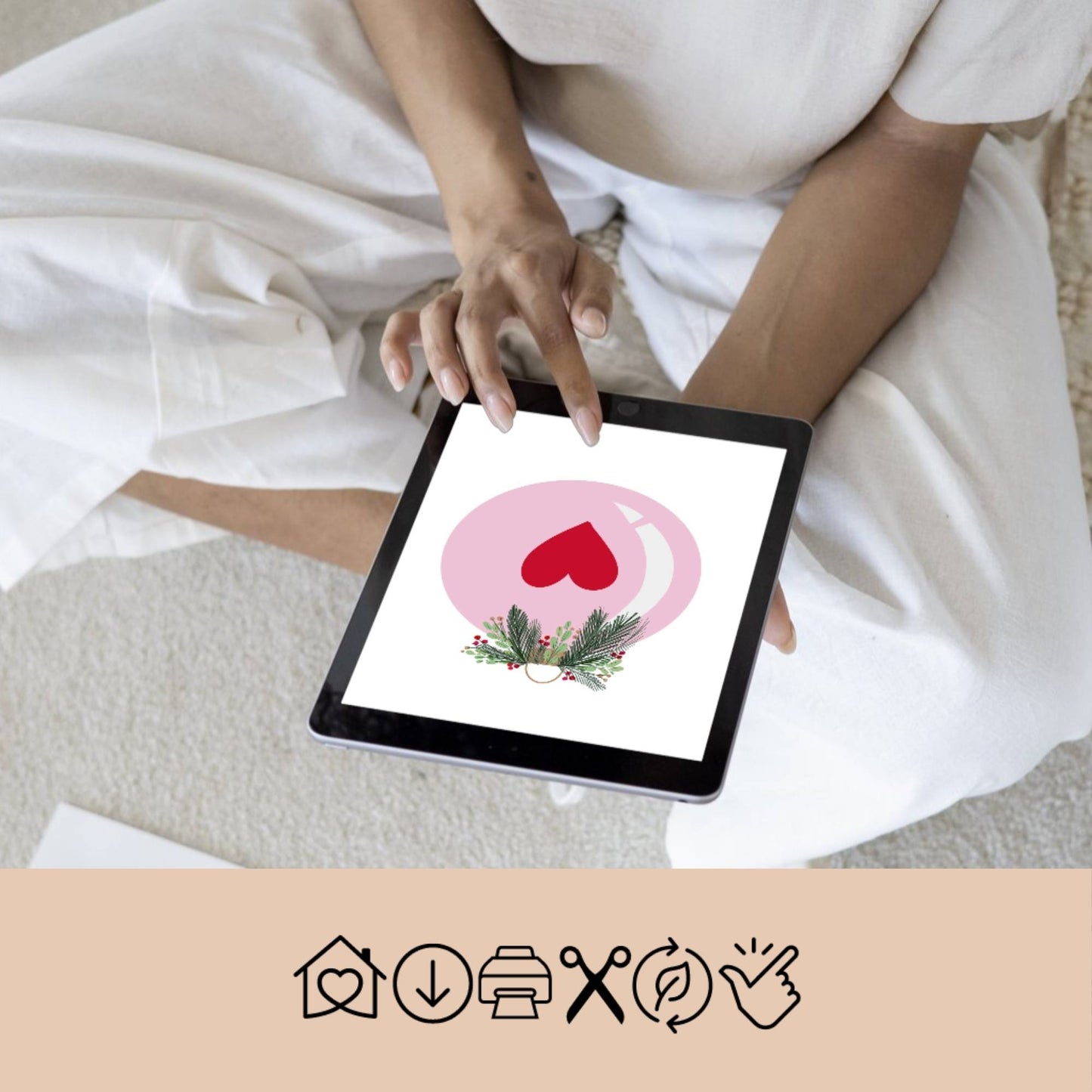 Weihnachtskarte Weihnachtskugel mit Herz