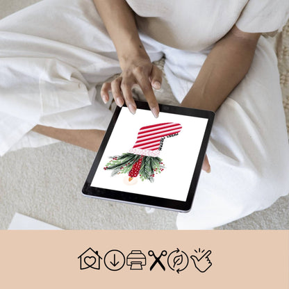 Weihnachtskarte Weihnachtsstiefel mit Kerze