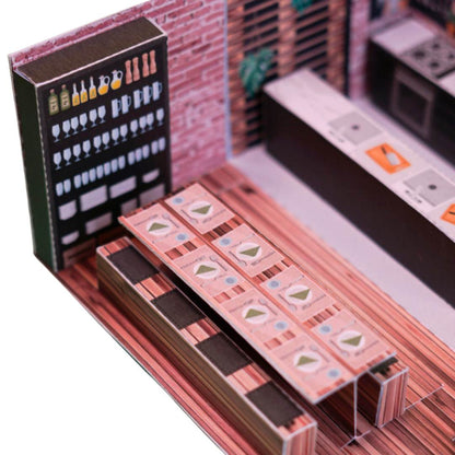 Explosionsbox Kochkurs-Gutschein - Pop-Up Geschenkbox „Ab in die Küche", PDF Bastelvorlage
