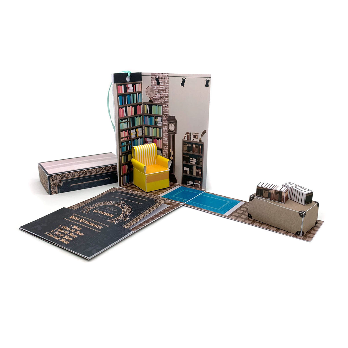Explosionsbox Buch-Gutschein - Pop-Up Geschenkbox Buch, PDF Bastelvorlage