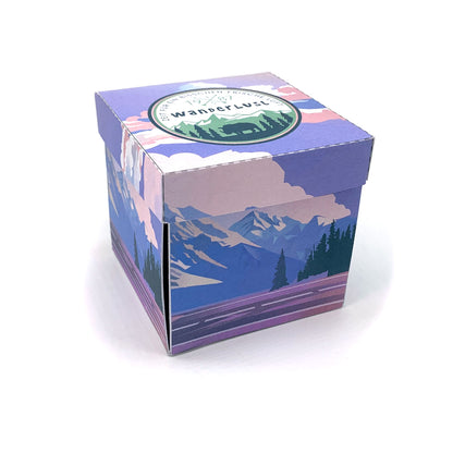 Explosionsbox Wander-Gutschein - Pop-Up Geschenkbox „Wanderlust Gutschein für Wanderfans“, PDF Bastelvorlage